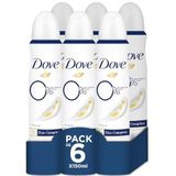 Dove 0% Aluminiumzouten Deodorant Spray - Original - bevat het 2x Action Zinc-Complex met Zinc Zap-technologie - 6 x 150 ml