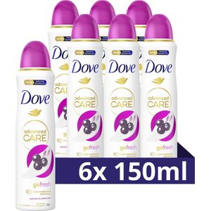 Dove Advanced Care Go Fresh Açaí Berry & Waterlily - Anti-Transpirant Deodorant Spray - 6 x 150 ml - Voordeelverpakking