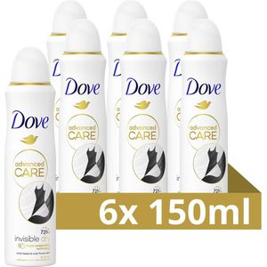Dove Advanced Care Invisible Dry Anti-Transpirant Deodorant Spray - 6 x 150 ml - Voordeelverpakking