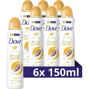 Dove Advanced Care Go Fresh Passion Fruit & Lemongrass Anti-Transpirant Deodorant Spray - 6 x 150 ml - Voordeelverpakking