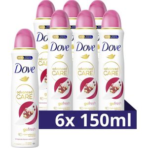 Dove Advanced Care Go Fresh Pomegranate & Lemon Verbena Anti-Transpirant Deodorant Spray, biedt tot 72 uur bescherming tegen zweet - 6 x 150 ml - Voordeelverpakking