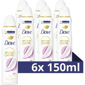 Dove Advanced Care Soft Feel Anti-Transpirant Deodorant Spray - 6 x 150 ml - Voordeelverpakking