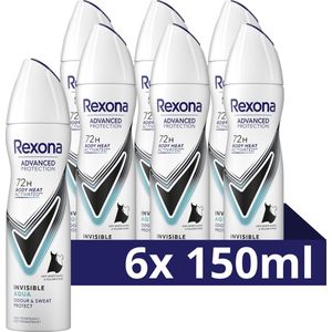 Rexona Advanced Protection Anti-Transpirant Spray - Invisible Aqua - met MotionSense Technologie - 6 x 150 ml