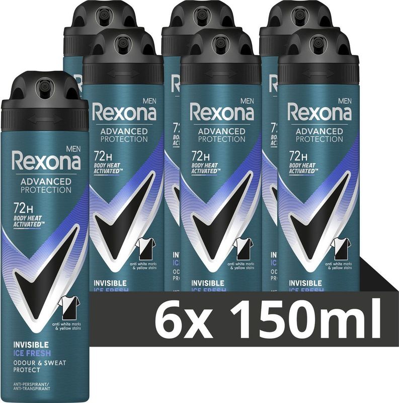 Rexona Men - Advanced Protection - Deodorant Spray - Invisible Ice Fresh - 150ml