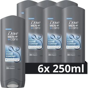 Dove Men+Care Clean Comfort 3-in-1 Douchegel - 6 x 250 ml - Voordeelverpakking