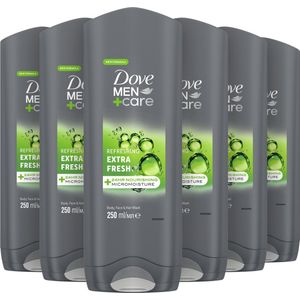 Dove Men+Care Extra Fresh 3-in-1 Douchegel - 6 x 250 ml - Voordeelverpakking