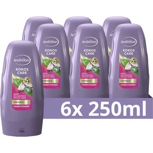 Andrélon Kokos Care Conditioner, voedt en herstelt droog haar - 6 x 250 ml - Voordeelverpakking