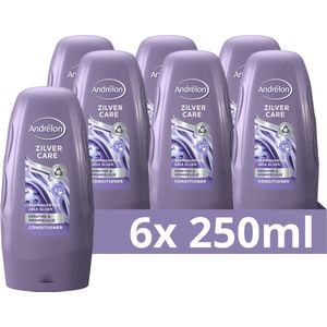 Andrélon Conditioner - Zilver Care - verrijkt met keratine en amandelolie - 6 x 250 ml