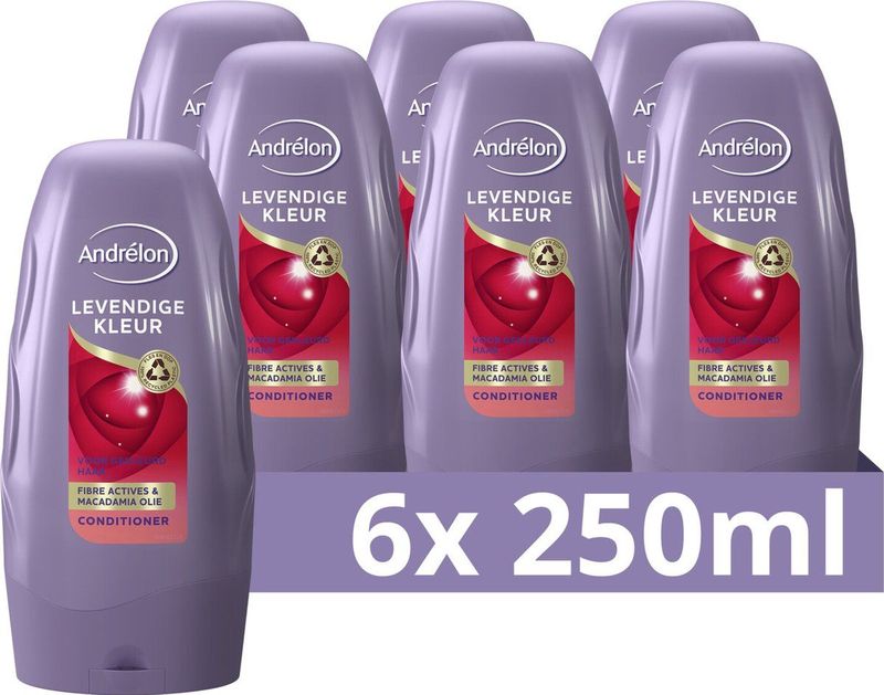 Andrélon Conditioner - Levendige Kleur - verrijkt met macadamia-olie en een uv-filter - 6 x 250 ml