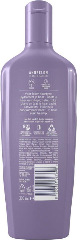 Andrelon - Glans Shampoo - 300 ml - Hydrateert en Voedt Haar