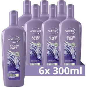 Andrélon Shampoo - Zilver Care - verrijkt met keratine en amandelolie - 6 x 300 ml