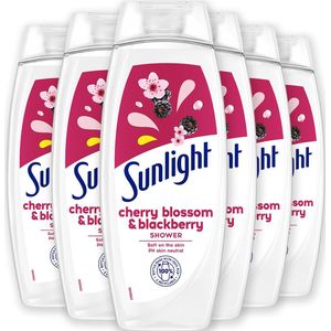 Sunlight Zeep - Douchegel - Kersenbloesem & Braambes - pH-Huidneutraal - Voordeelverpakking 6 x 450 ml