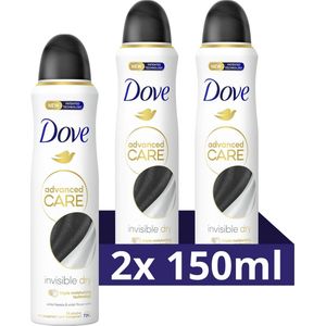 Dove Advanced Care Invisible Dry Anti-Transpirant Deodorant Spray - 2 x 150 ml - Voordeelverpakking
