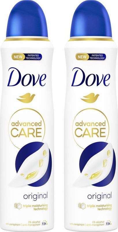 Dove Advanced Care Original Anti-Transpirant Deodorant Spray - 2 x 150 ml - Voordeelverpakking