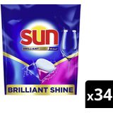 Sun - Vaatwascapsules - Brilliant Shine - All-in 1 - een capsule met Active Oxygen+ - 34 Vaatwastabletten