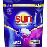 Sun - Vaatwascapsules - Brilliant Shine - All-in 1 - een capsule met Active Oxygen+ - 34 Vaatwastabletten