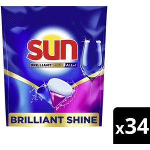 1+1 gratis: Sun Brilliant Shine All-in 1 Vaatwascapsules 34 stuks