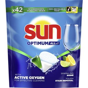 Sun - Vaatwascapsules - Optimum All-in 1 - Citroen - een capsule met Active Oxygen - 42 Vaatwastabletten