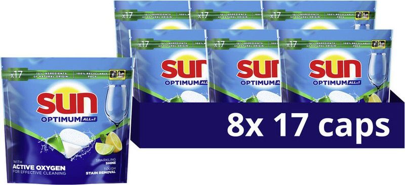 Sun Optimum - All-in 1 Vaatwascapsules - Citroen - 100% Recyclebaar