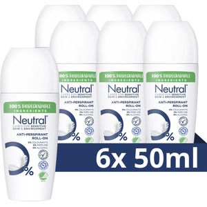 Neutral Sensitive Skin Deodorant Roller - 6 x 50 ml - Voordeelverpakking