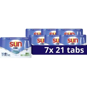Sun All-in 1 Normaal Vaatwastabletten - 7 x 21 tabletten - Voordeelverpakking