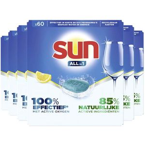 Sun All-in 1 Citroen Vaatwastabletten, een complete aanpak in één tablet voor 100% effectiviteit - 60 tabletten