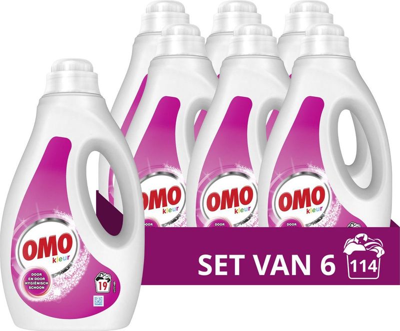 Omo Vloeibaar Wasmiddel - Kleur - 6 x 19 wasbeurten
