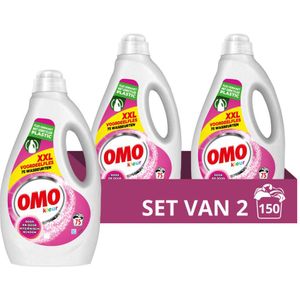 2x OMO Vloeibaar Wasmiddel Kleur 75 Wasbeurten 3750 ml