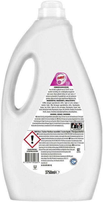 Omo - Vloeibaar Wasmiddel - Kleur - 3.75 Liter - 2 Flessen - 150 Wasbeurten