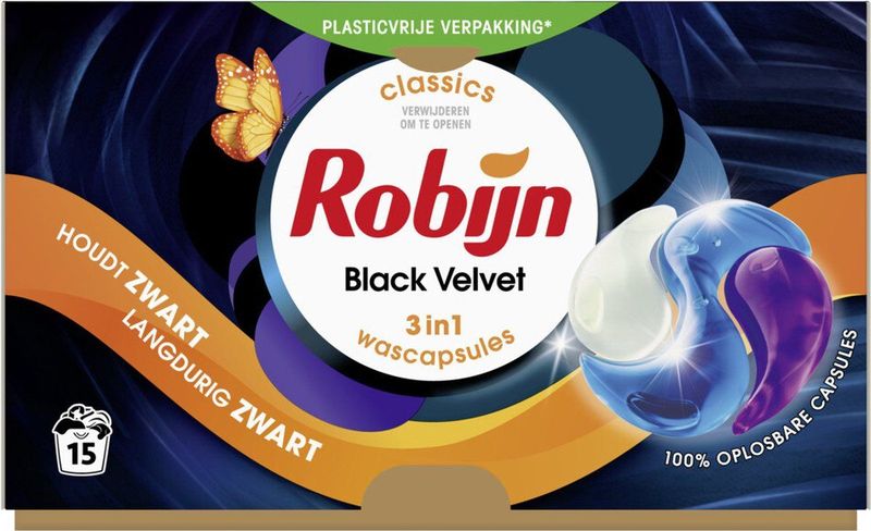 Robijn Wascapsules 3-in1 Black Velvet 15 stuks
