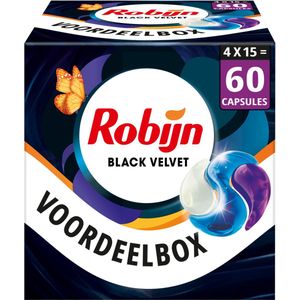Robijn Classics Black Velvet 3-in-1 Wascapsules - 4 x 15 wasbeurten - Voordeelverpakking