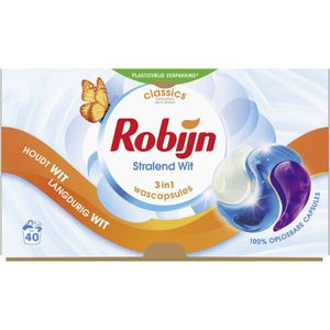 Robijn 3-in-1 Stralend Wit wascapsules (40 wasbeurten)