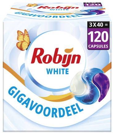 Robijn - Classics 3-in-1 Wascapsules - Stralend Wit - 120 Wasbeurten