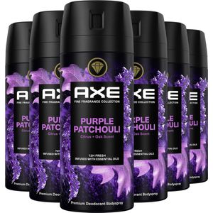 AXE Fine Fragrance Collection Premium Deodorant Bodyspray - Purple Patchouli - met de geur van citrusvruchten en eikenhout - 6 x 150 ml