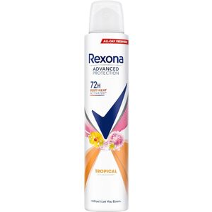 Rexona Advanced Protection Deodorant Spray voor dames, tropisch, 72 uur, met Body Heat Activated technologie, 200 ml