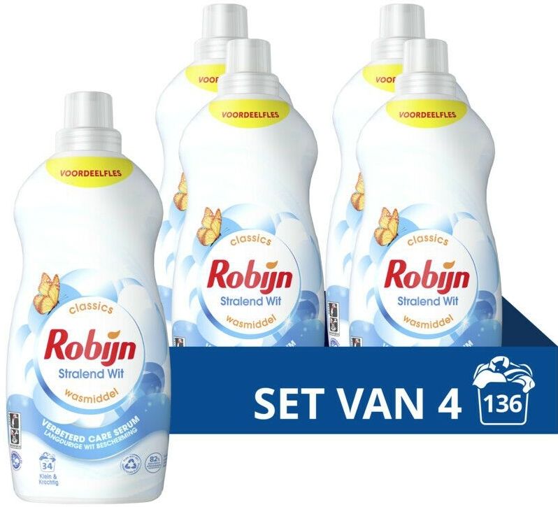 Robijn - Klein & Krachtig Classics - Vloeibaar Wasmiddel - Stralend Wit - 34 Wasbeurten