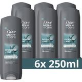 Dove Men+Care 3-in-1 Verzorgende Douchegel - Eucalyptus + Mint - 24H MicroMoisture technologie voor extra hydratatie van de huid - 6 x 250 ml