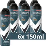 6x Rexona Men Deodorant Spray Advanced Protection Invisible 150 ml