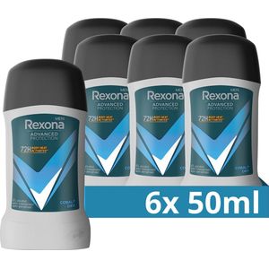Rexona Men Advanced Protection Anti-Transpirant Deodorant Stick - Cobalt Dry - met Body Heat Activated Technologie - 6 x 50 ml