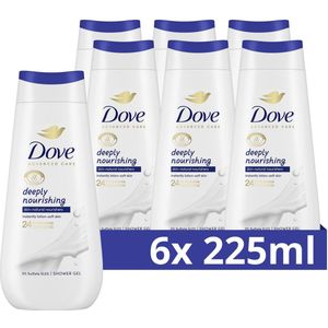 Dove Advanced Care Verzorgende Douchegel - Deeply Nourishing - 24-uur lang effectieve hydratatie - 6 x 225 ml