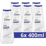 Dove Advanced Care Verzorgende Douchegel - Deeply Nourishing - 24-uur lang effectieve hydratatie - 6 x 400 ml