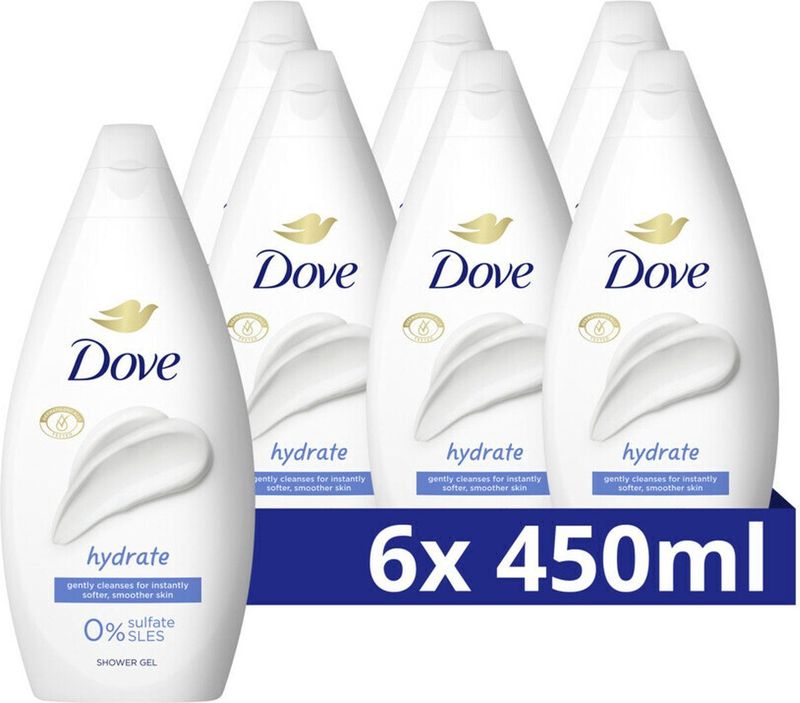 Dove - Douchecrème Hydrate - Voordeelverpakking - 6 x 450 ml