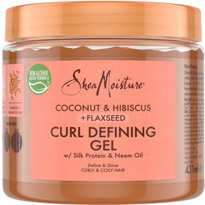 SheaMoisture Curl Defining Haargel - Coconut & Hibiscus + Flaxseed - zorgt voor sterke kruldefinitie en glans - 431 ml