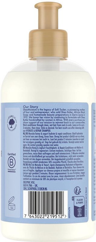 Shea Moisture - Hydrate & Repair Conditioner - Manuka Honing & Yoghurt - 384 ml