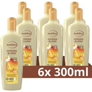 Andrélon Shampoo - Honing Blond - verrijkt met kamille, honing en een uv-filter - 6 x 300 ml