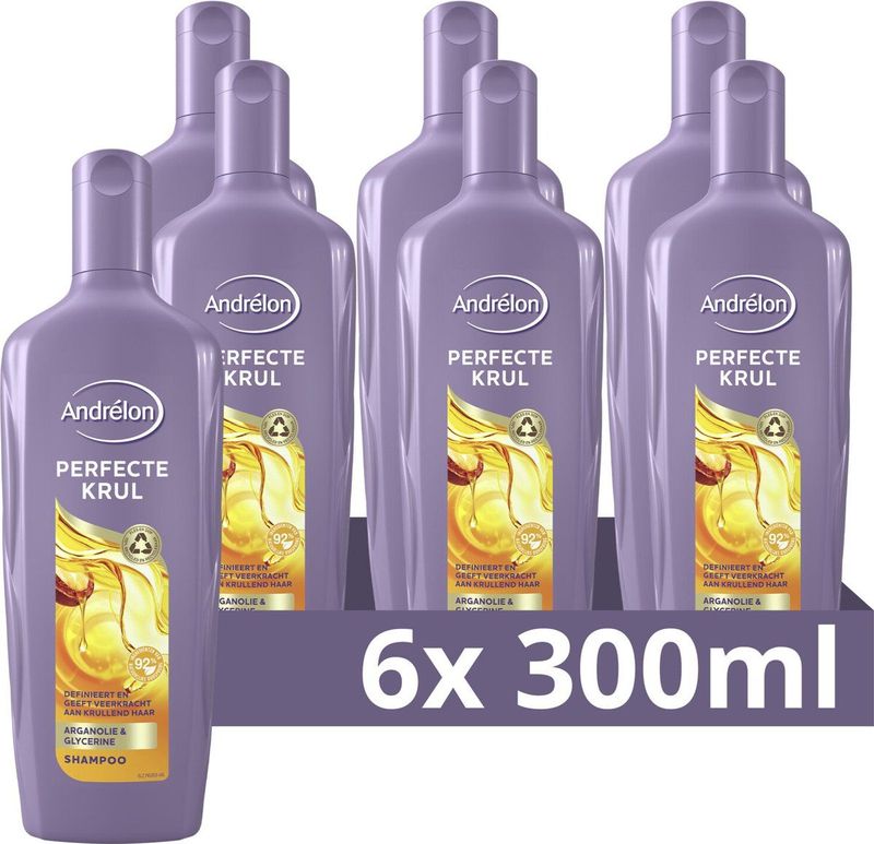 Andrélon Shampoo - Perfecte Krul - verrijkt met arganolie en glycerine - 6 x 300 ml