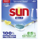 Sun - Vaatwastabletten - All-in 1 - Citroen - reinigt en beschermt pannen in de vaatwasser - 60 Vaatwastabletten