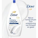 Dove Caring Bath Badcrème - Indulging Cream - verrijkt met 1/4 hydraterende crème - 6 x 450 ml