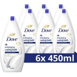 Dove Caring Bath Badcrème - Indulging Cream - verrijkt met 1/4 hydraterende crème - 6 x 450 ml
