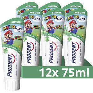 Prodent Junior 6-13 jaar Tandpasta - Super Mario - tandverzorging met fluoride remineralisatie-technologie - 12 x 75 ml